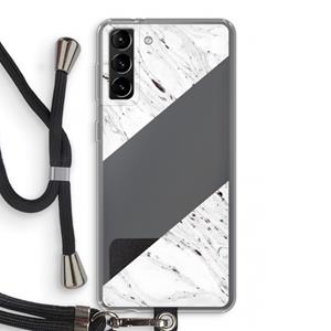 CaseCompany Biggest stripe: Samsung Galaxy S21 Plus Transparant Hoesje met koord