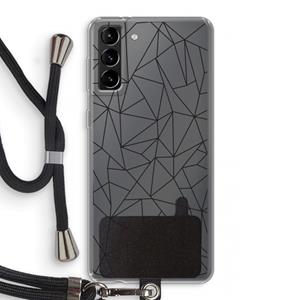 CaseCompany Geometrische lijnen zwart: Samsung Galaxy S21 Plus Transparant Hoesje met koord
