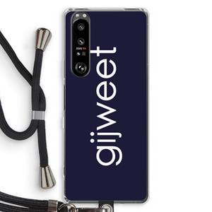 CaseCompany Gijweet: Sony Xperia 1 III Transparant Hoesje met koord