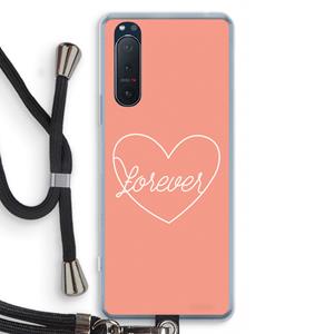 CaseCompany Forever heart: Sony Xperia 5 II Transparant Hoesje met koord