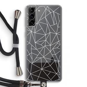 CaseCompany Geometrische lijnen wit: Samsung Galaxy S21 Plus Transparant Hoesje met koord