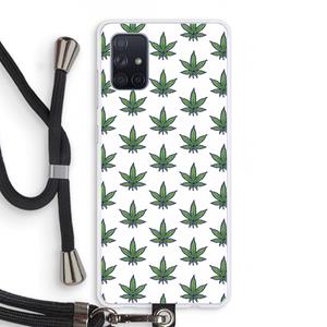 CaseCompany Weed: Samsung Galaxy A71 Transparant Hoesje met koord