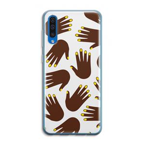 CaseCompany Hands dark: Samsung Galaxy A50 Transparant Hoesje