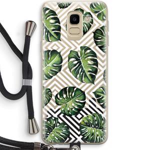 CaseCompany Geometrische jungle: Samsung Galaxy J6 (2018) Transparant Hoesje met koord