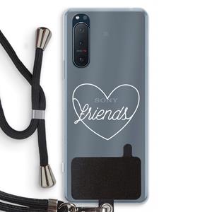 CaseCompany Friends heart pastel: Sony Xperia 5 II Transparant Hoesje met koord
