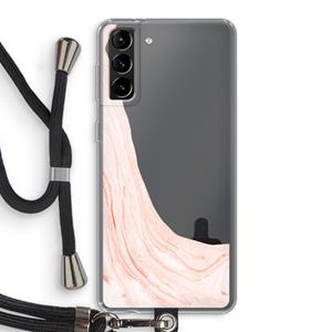 CaseCompany Peach bath: Samsung Galaxy S21 Plus Transparant Hoesje met koord