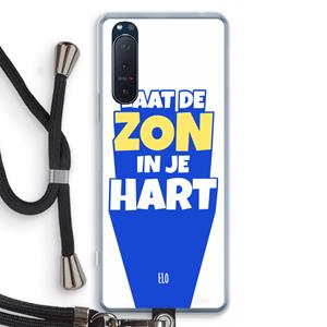 CaseCompany Laat de zon in je hart: Sony Xperia 5 II Transparant Hoesje met koord