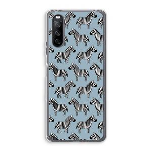 CaseCompany Zebra: Sony Xperia 10 III Transparant Hoesje