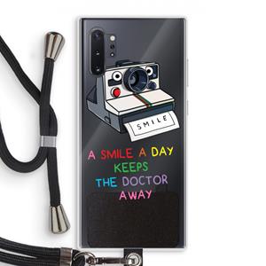 CaseCompany Smile: Samsung Galaxy Note 10 Plus Transparant Hoesje met koord