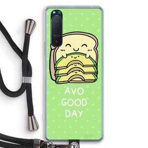 CaseCompany Avo Good Day: Sony Xperia 5 II Transparant Hoesje met koord