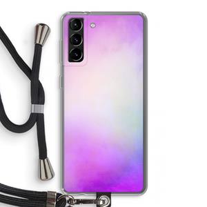 CaseCompany Clouds pastel: Samsung Galaxy S21 Plus Transparant Hoesje met koord