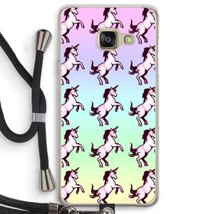 CaseCompany Musketon Unicorn: Samsung Galaxy A3 (2016) Transparant Hoesje met koord