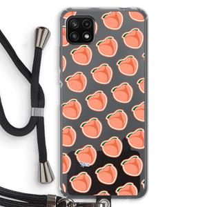 CaseCompany Just peachy: Samsung Galaxy A22 5G Transparant Hoesje met koord