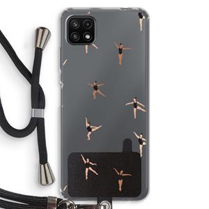 CaseCompany Dancing #1: Samsung Galaxy A22 5G Transparant Hoesje met koord