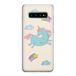 CaseCompany Vliegende eenhoorn: Samsung Galaxy S10 Plus Transparant Hoesje