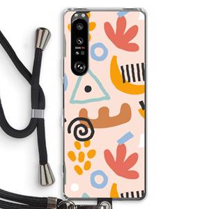 CaseCompany Abstract: Sony Xperia 1 III Transparant Hoesje met koord