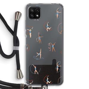 CaseCompany Dancing #3: Samsung Galaxy A22 5G Transparant Hoesje met koord