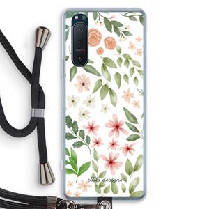 CaseCompany Botanical sweet flower heaven: Sony Xperia 5 II Transparant Hoesje met koord