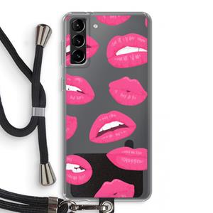 CaseCompany Bite my lip: Samsung Galaxy S21 Plus Transparant Hoesje met koord