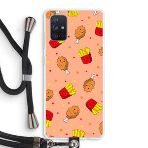 CaseCompany Chicken 'n Fries: Samsung Galaxy A71 Transparant Hoesje met koord