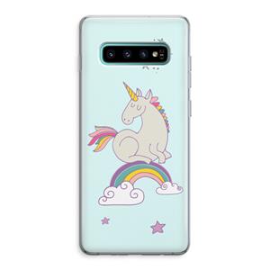 CaseCompany Regenboog eenhoorn: Samsung Galaxy S10 Plus Transparant Hoesje