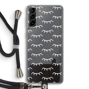 CaseCompany Wimpers: Samsung Galaxy S21 Plus Transparant Hoesje met koord