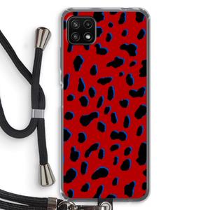 CaseCompany Red Leopard: Samsung Galaxy A22 5G Transparant Hoesje met koord