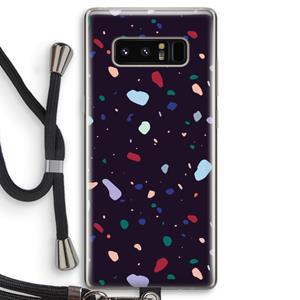 CaseCompany Dark Rounded Terrazzo: Samsung Galaxy Note 8 Transparant Hoesje met koord