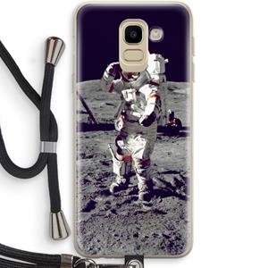CaseCompany Spaceman: Samsung Galaxy J6 (2018) Transparant Hoesje met koord