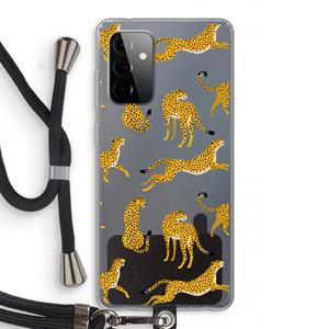 CaseCompany Luipaard: Samsung Galaxy A72 5G Transparant Hoesje met koord