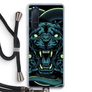 CaseCompany Cougar and Vipers: Sony Xperia 5 II Transparant Hoesje met koord
