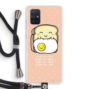 CaseCompany Sleep All Day: Samsung Galaxy A71 Transparant Hoesje met koord