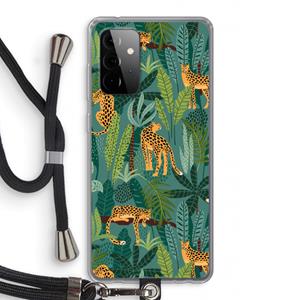 CaseCompany Luipaard 2: Samsung Galaxy A72 5G Transparant Hoesje met koord