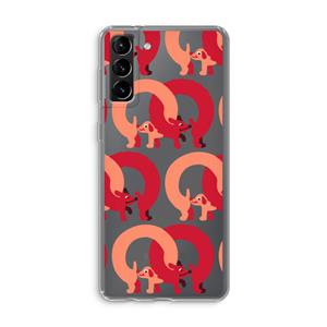 CaseCompany Dogs: Samsung Galaxy S21 Plus Transparant Hoesje