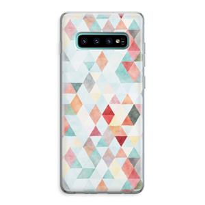 CaseCompany Gekleurde driehoekjes pastel: Samsung Galaxy S10 Plus Transparant Hoesje