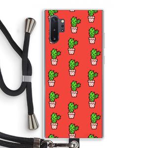CaseCompany Mini cactus: Samsung Galaxy Note 10 Plus Transparant Hoesje met koord