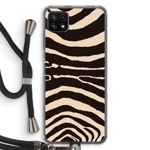 CaseCompany Arizona Zebra: Samsung Galaxy A22 5G Transparant Hoesje met koord