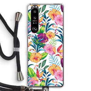 CaseCompany Tropisch 2: Sony Xperia 1 III Transparant Hoesje met koord