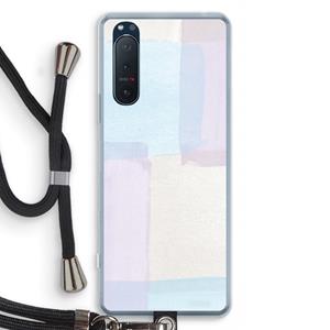 CaseCompany Square pastel: Sony Xperia 5 II Transparant Hoesje met koord