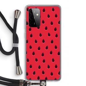 CaseCompany Watermelon: Samsung Galaxy A72 5G Transparant Hoesje met koord