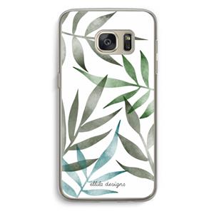 CaseCompany Tropical watercolor leaves: Samsung Galaxy S7 Transparant Hoesje
