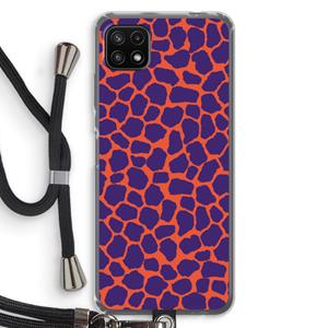 CaseCompany Purple Giraffe: Samsung Galaxy A22 5G Transparant Hoesje met koord