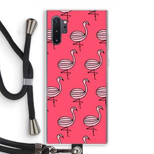 CaseCompany Flamingo: Samsung Galaxy Note 10 Plus Transparant Hoesje met koord