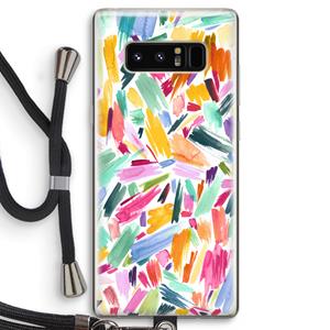 CaseCompany Watercolor Brushstrokes: Samsung Galaxy Note 8 Transparant Hoesje met koord