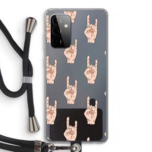 CaseCompany Rock: Samsung Galaxy A72 5G Transparant Hoesje met koord