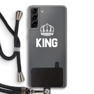 CaseCompany King zwart: Samsung Galaxy S21 Plus Transparant Hoesje met koord