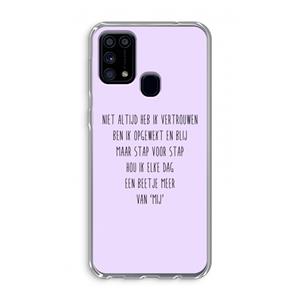 CaseCompany Zelfvertrouwen: Samsung Galaxy M31 Transparant Hoesje