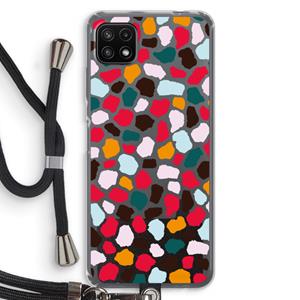 CaseCompany Colored Giraffe: Samsung Galaxy A22 5G Transparant Hoesje met koord