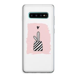 CaseCompany Zwart-wit cactus: Samsung Galaxy S10 Plus Transparant Hoesje
