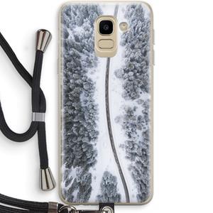 CaseCompany Snøfall: Samsung Galaxy J6 (2018) Transparant Hoesje met koord